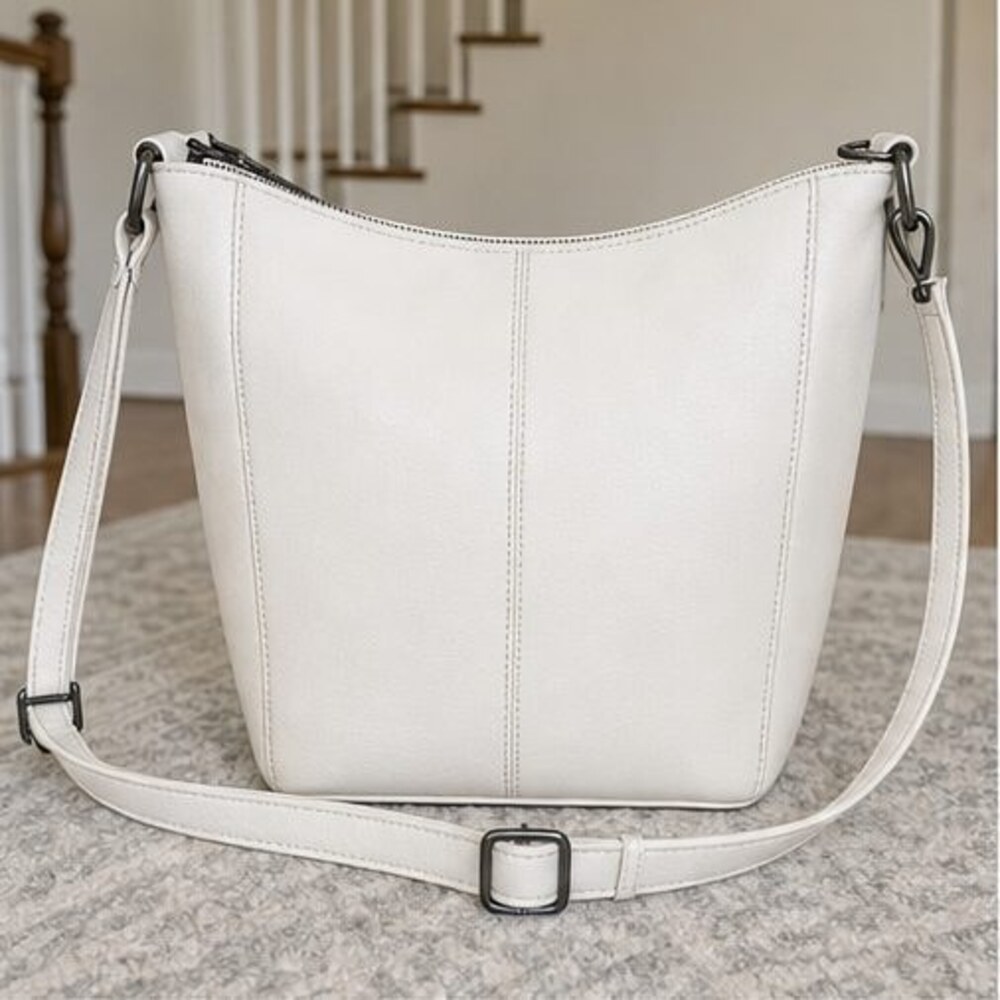 Cognac Pebbled Crossbody Bag